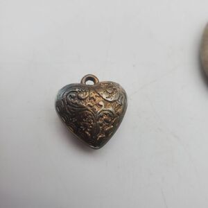 Bronzed toned Victorian hearts necklace pendant
